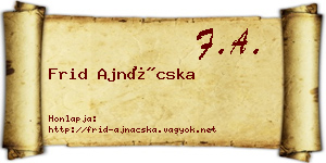 Frid Ajnácska névjegykártya